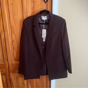 NA-KD Chocolate Brown Oversized Blazer NWT EU 44/US 14